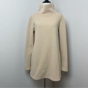 Dudley Stephens Women's Turtleneck Tunic M Beige Cobble Hill Fleece Pockets